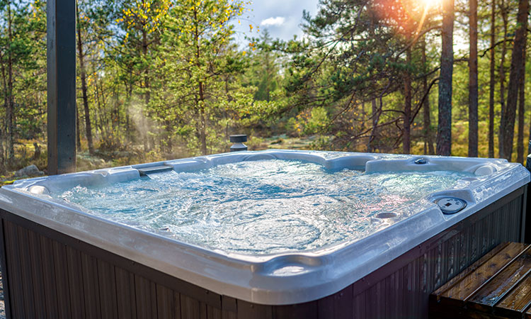 Hot tub in forest